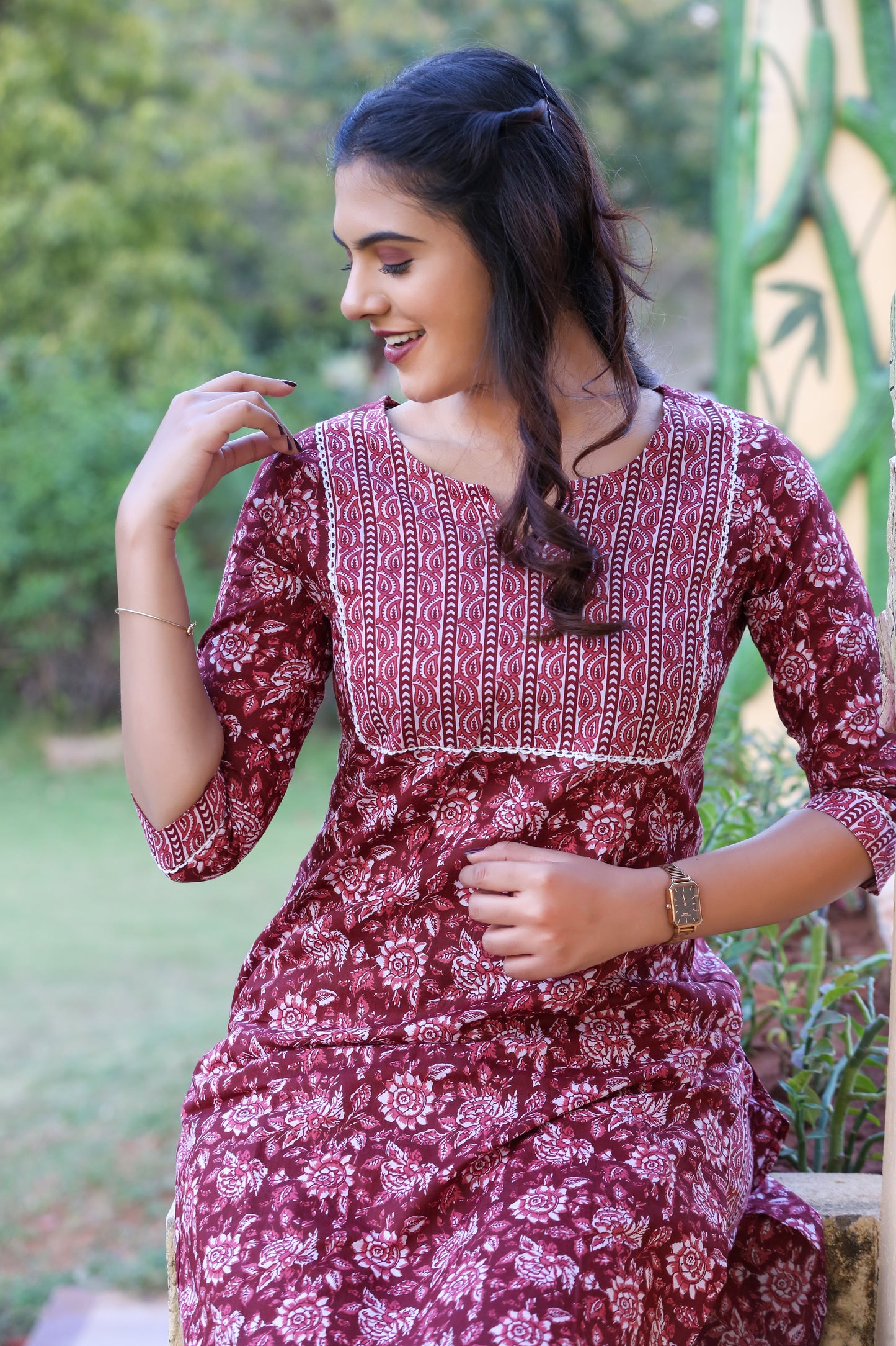 Maroon Meadow Grace Cord set