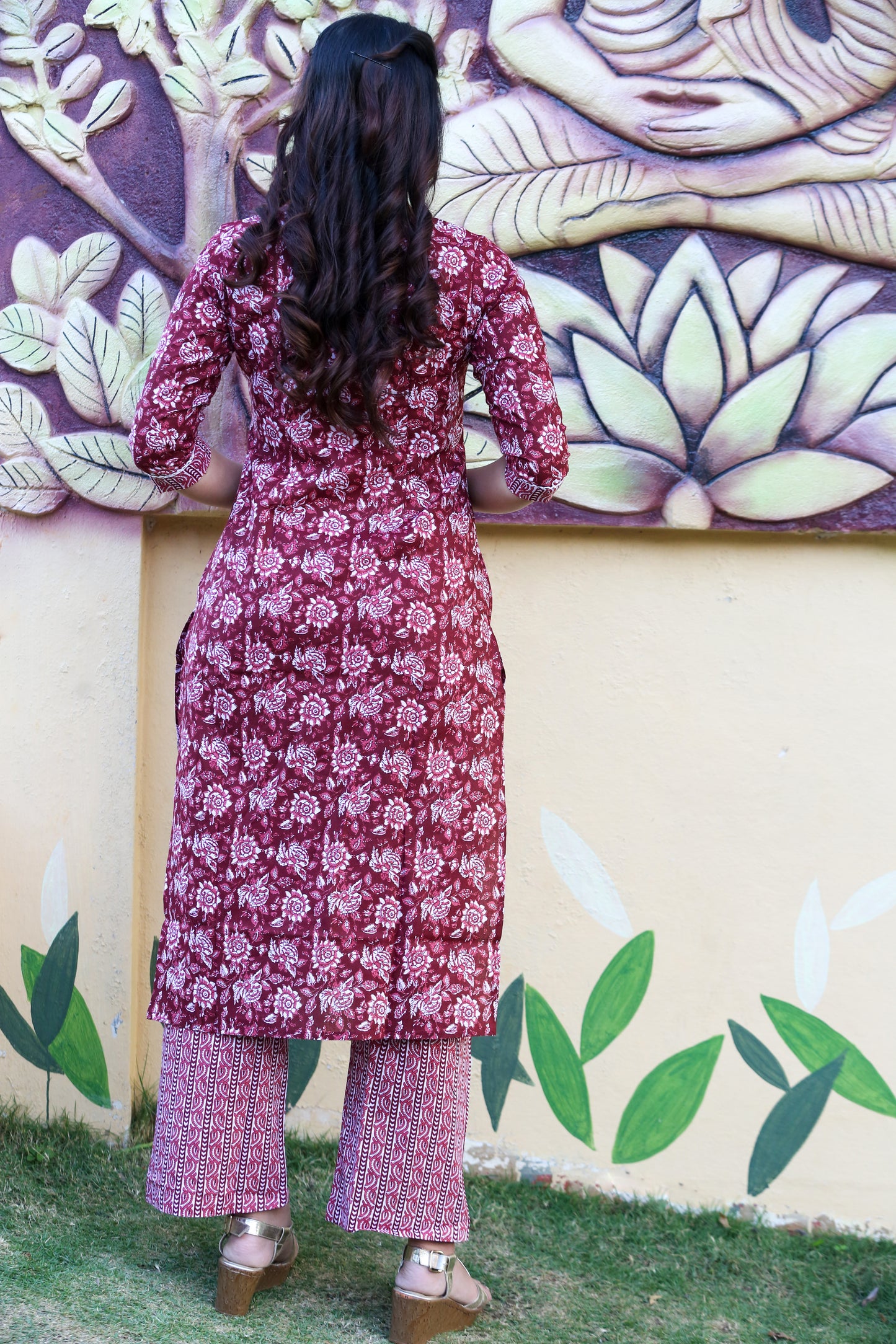 Maroon Meadow Grace Cord set