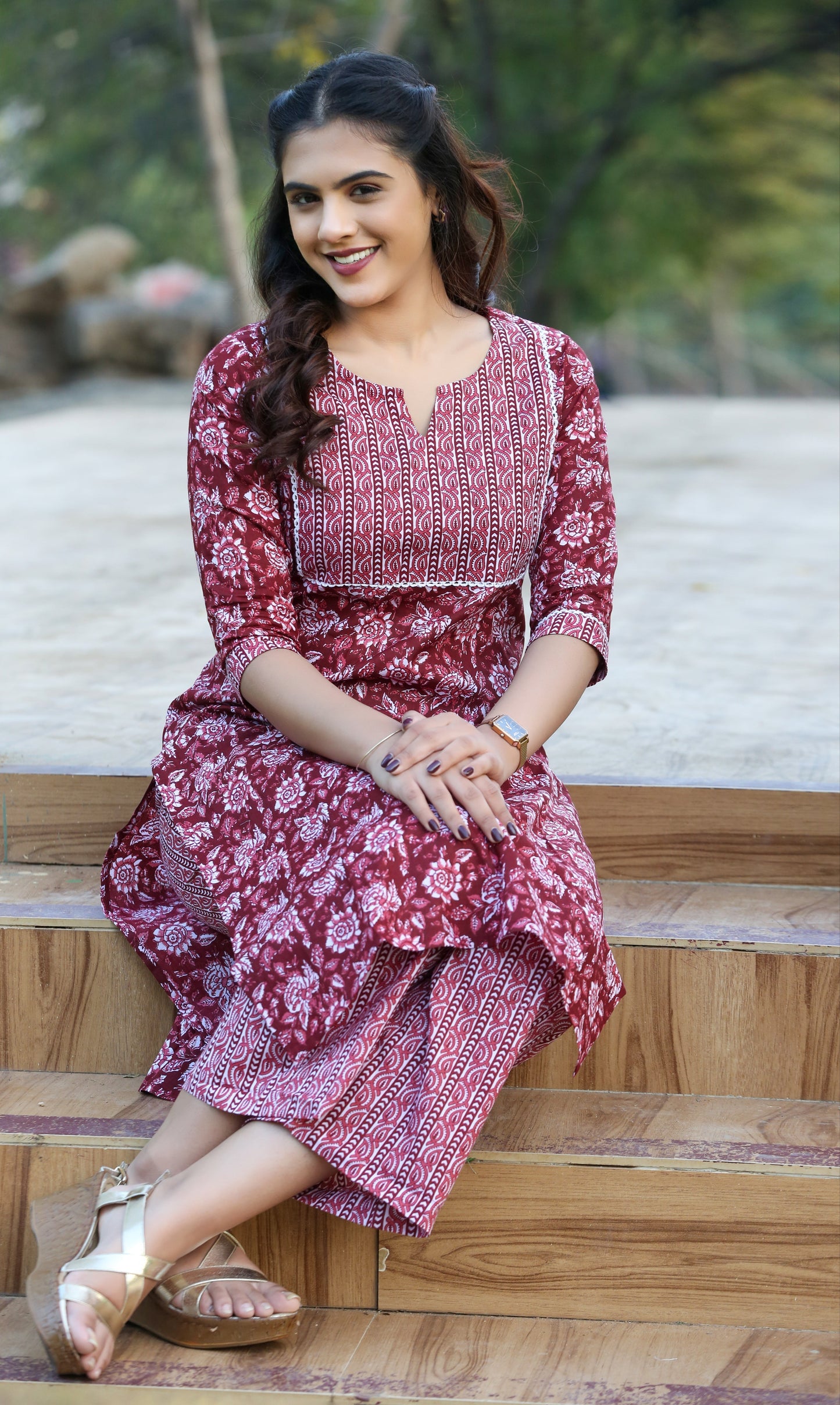 Maroon Meadow Grace Cord set