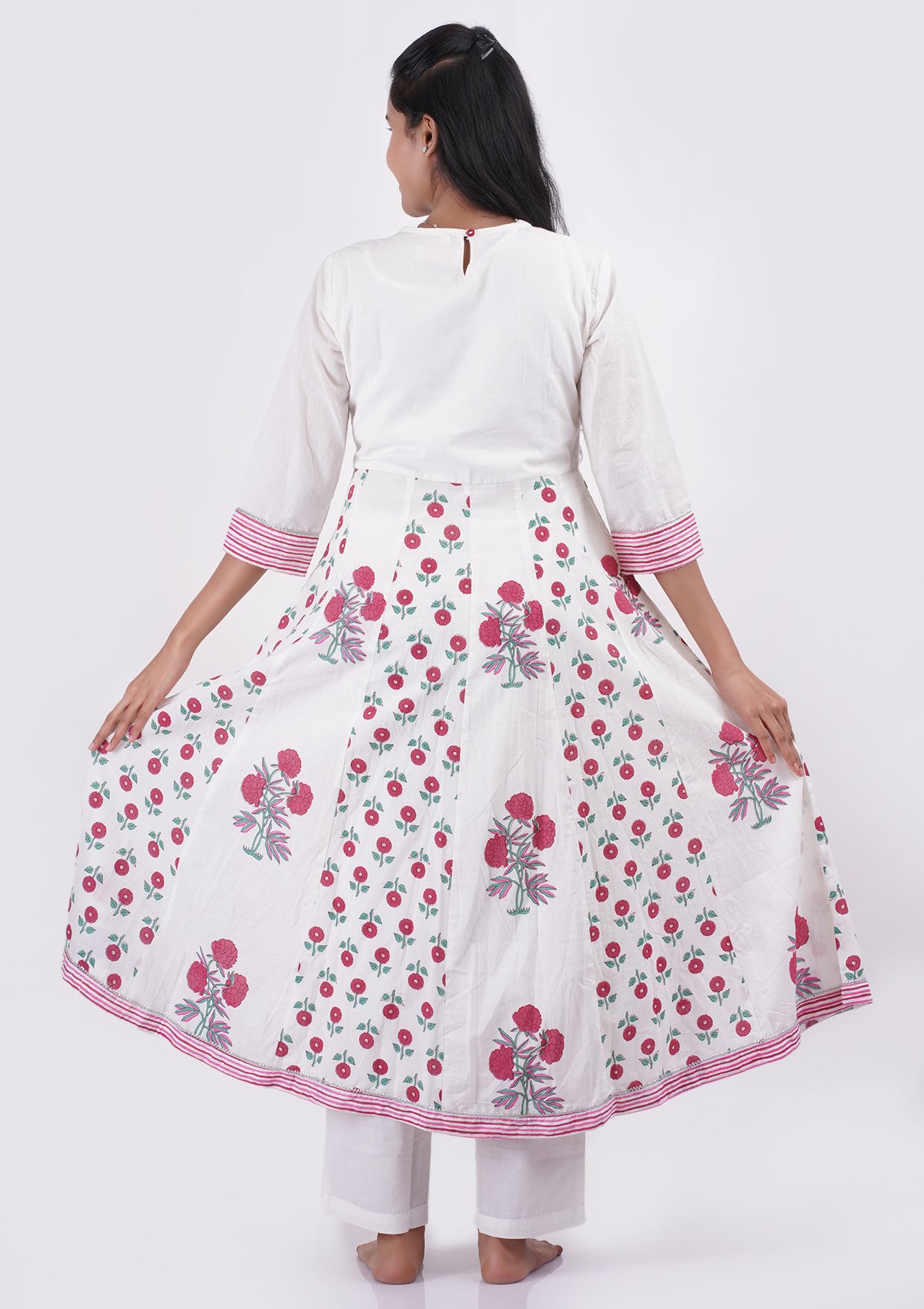 White and Pink Toned Coord Set