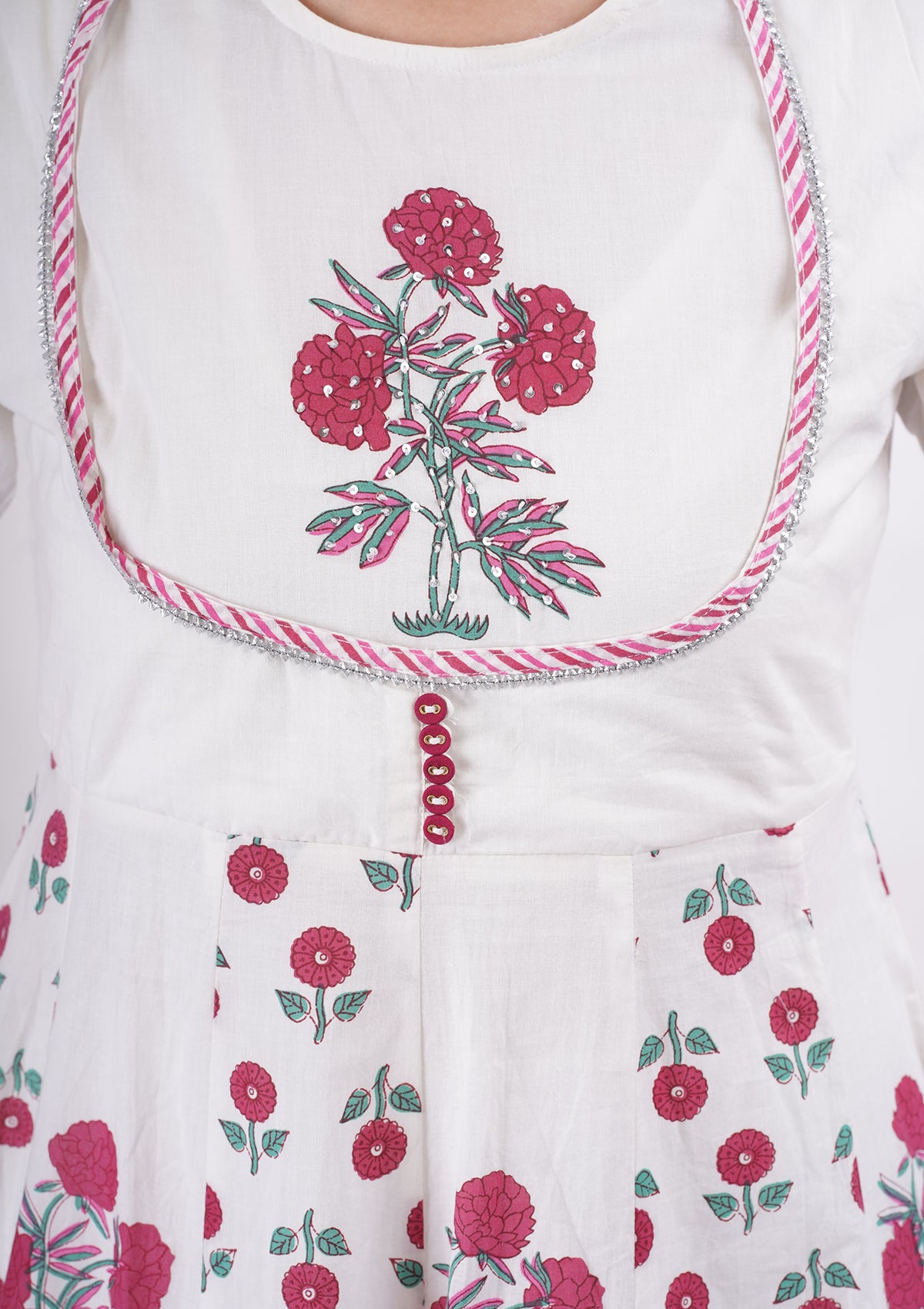White and Pink Toned Coord Set