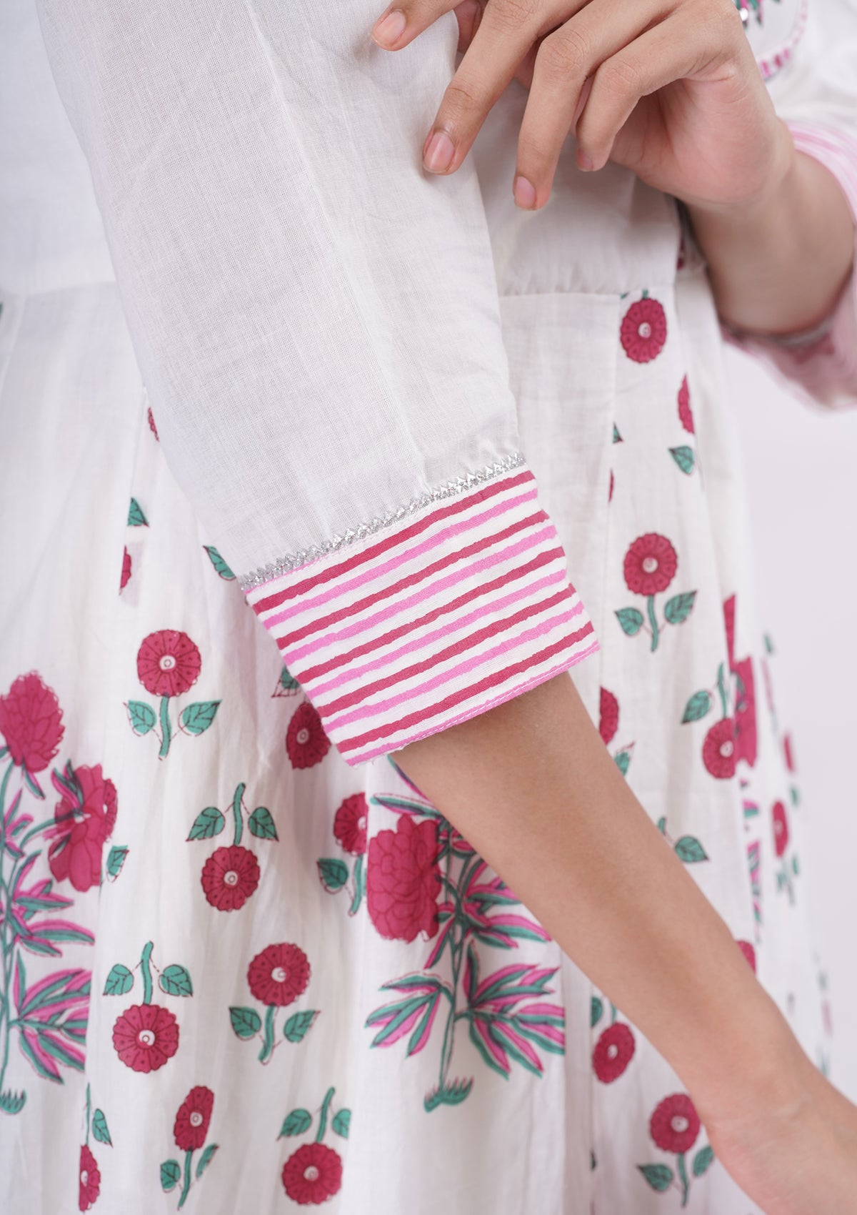 White and Pink Toned Coord Set