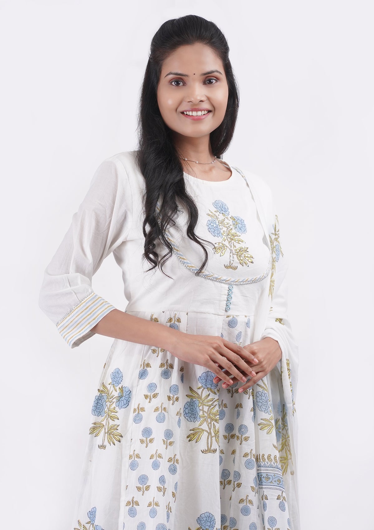 White and Powder Blue Coord Set