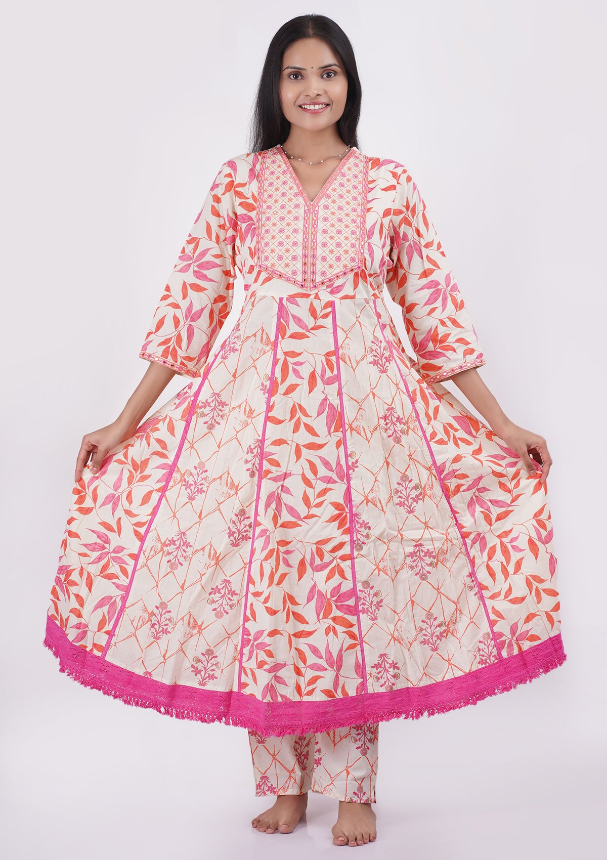Peach Toned Floral Coord Set