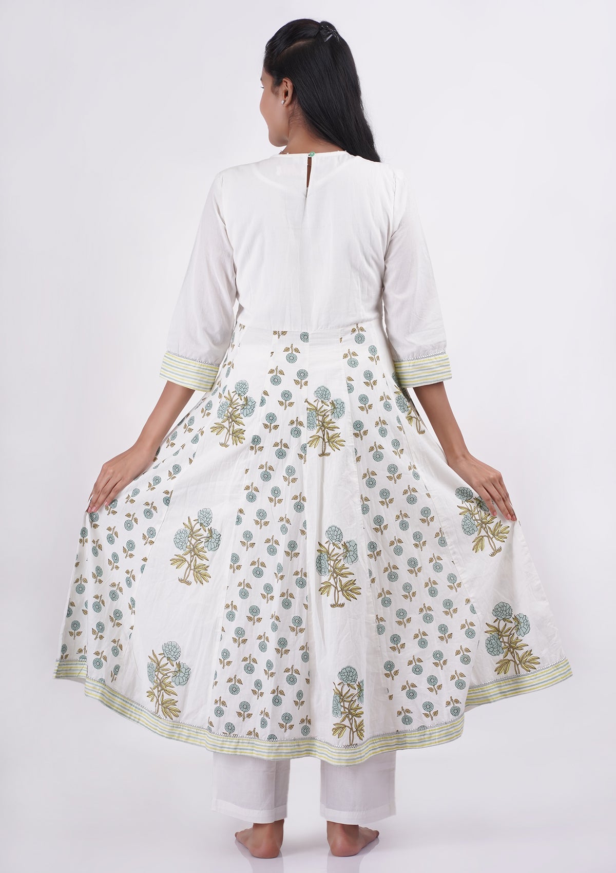 White and Mint Green Coord Set