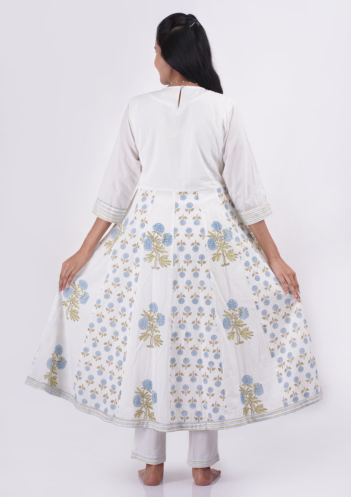 White and Powder Blue Coord Set