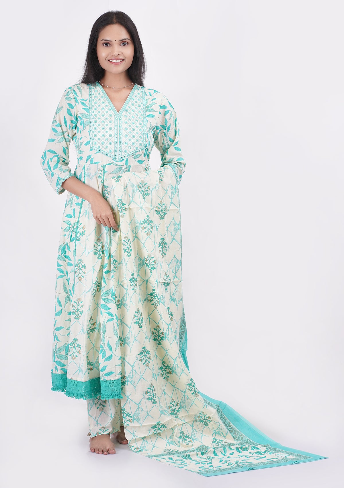 Mint Green and White Coord Set