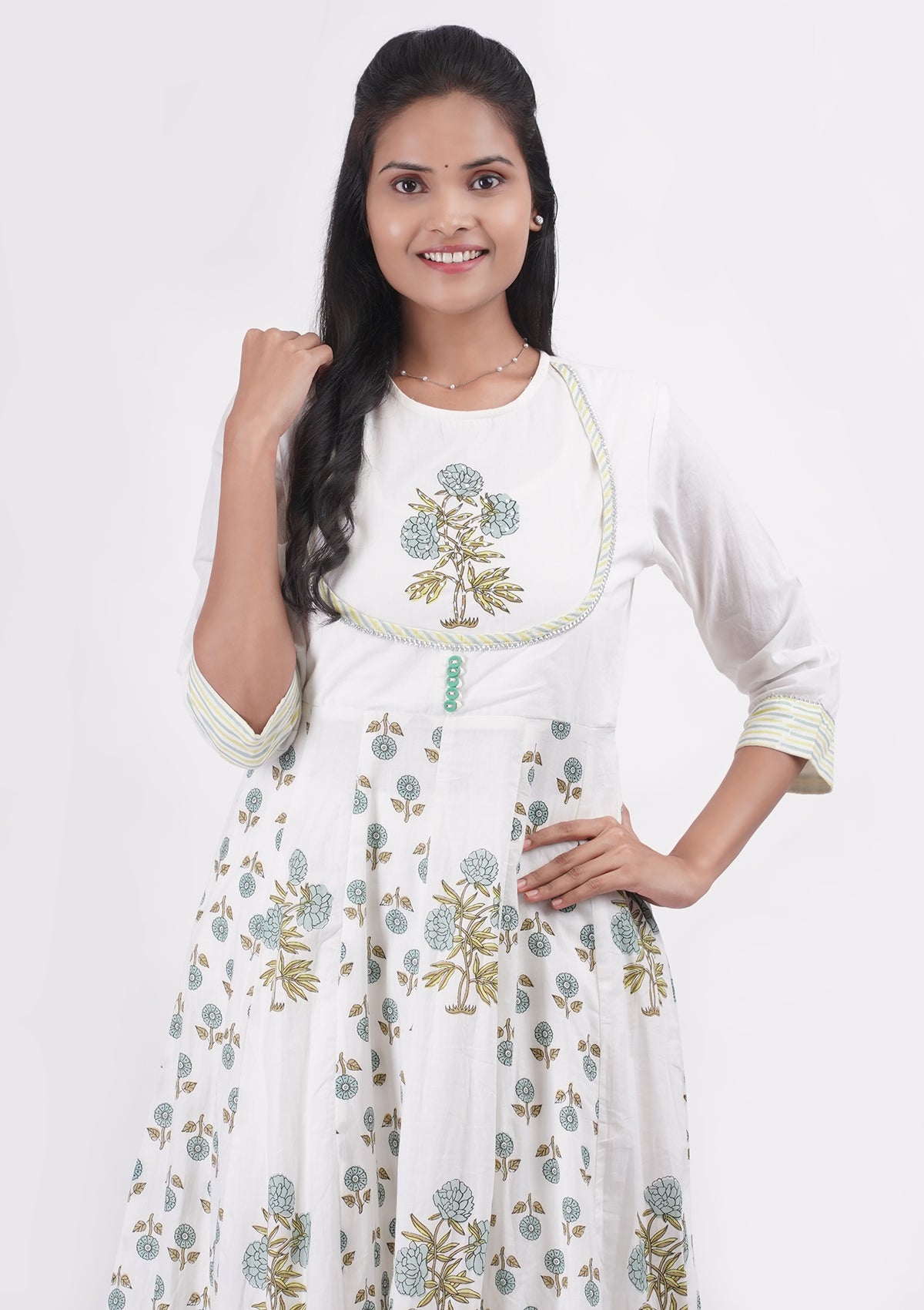 White and Mint Green Coord Set