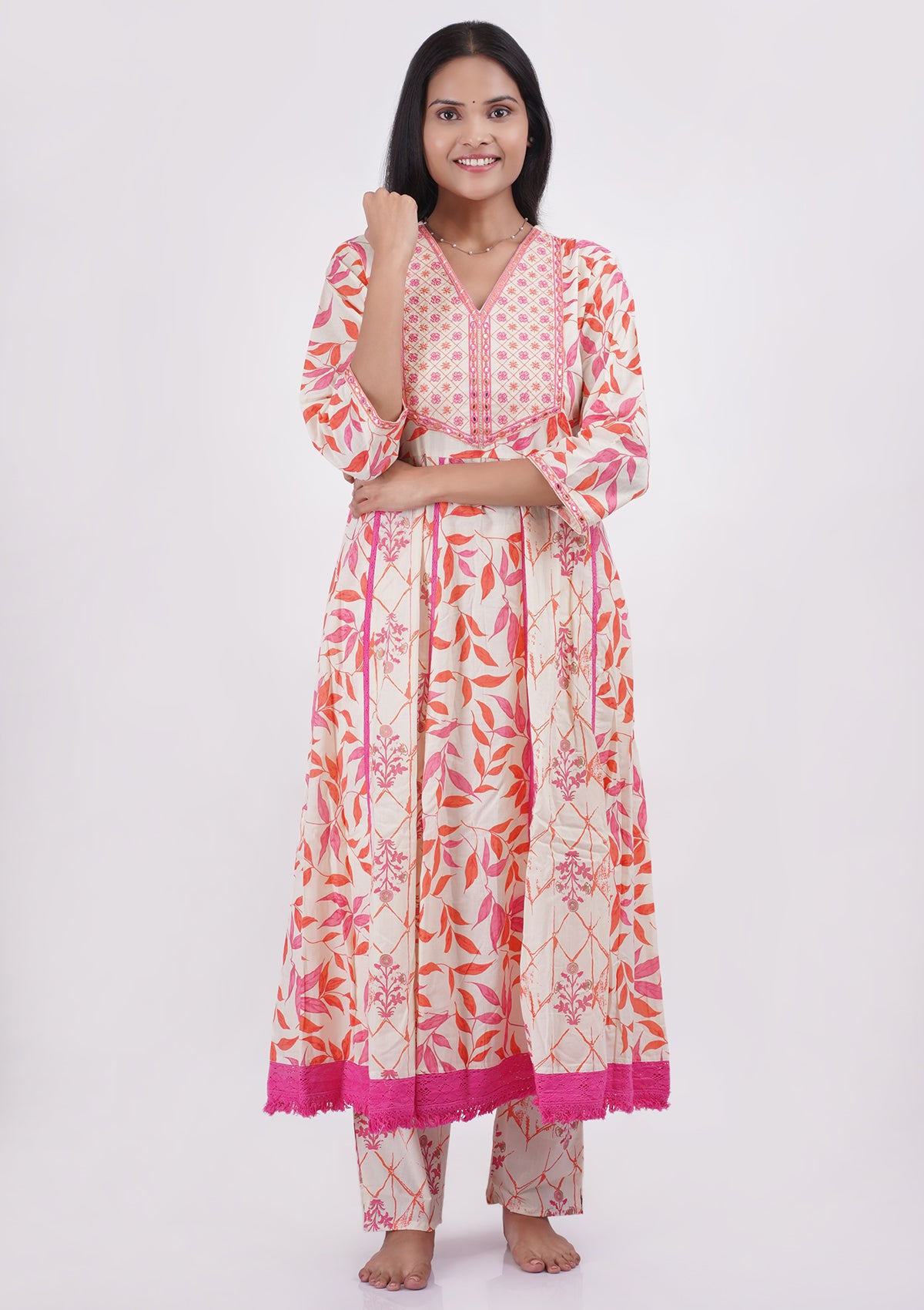 Peach Toned Floral Coord Set
