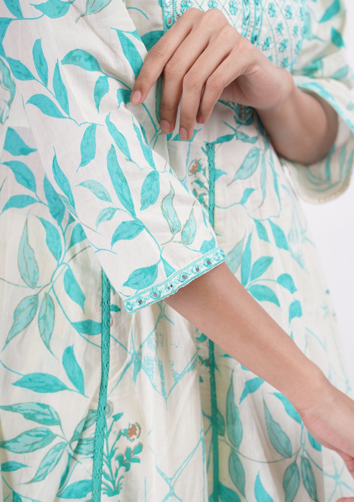 Mint Green and White Coord Set