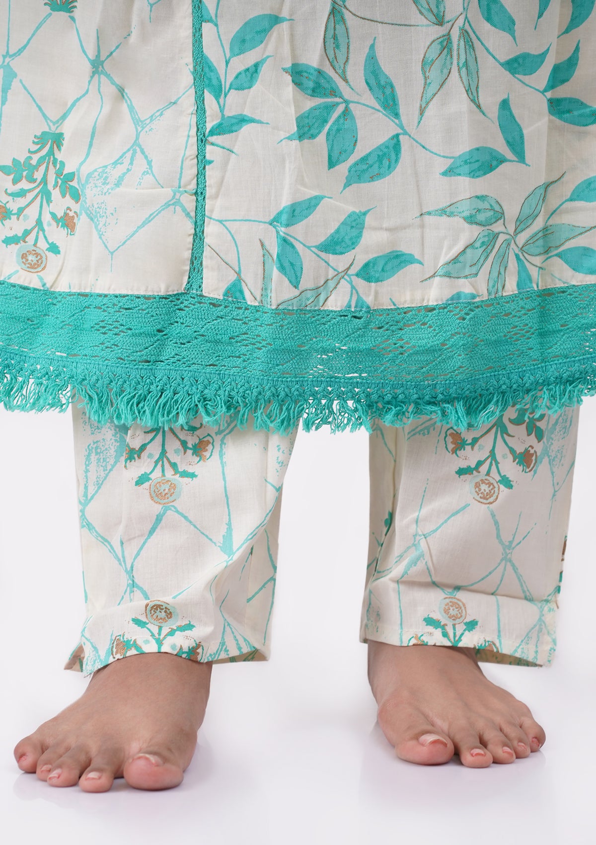 Mint Green and White Coord Set