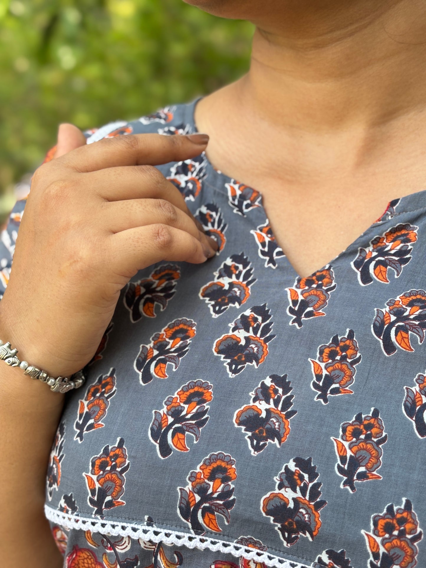 Grey Floral Cord set