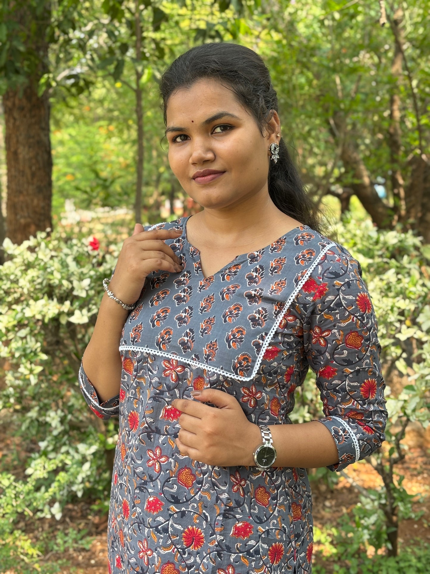 Grey Floral Cord set