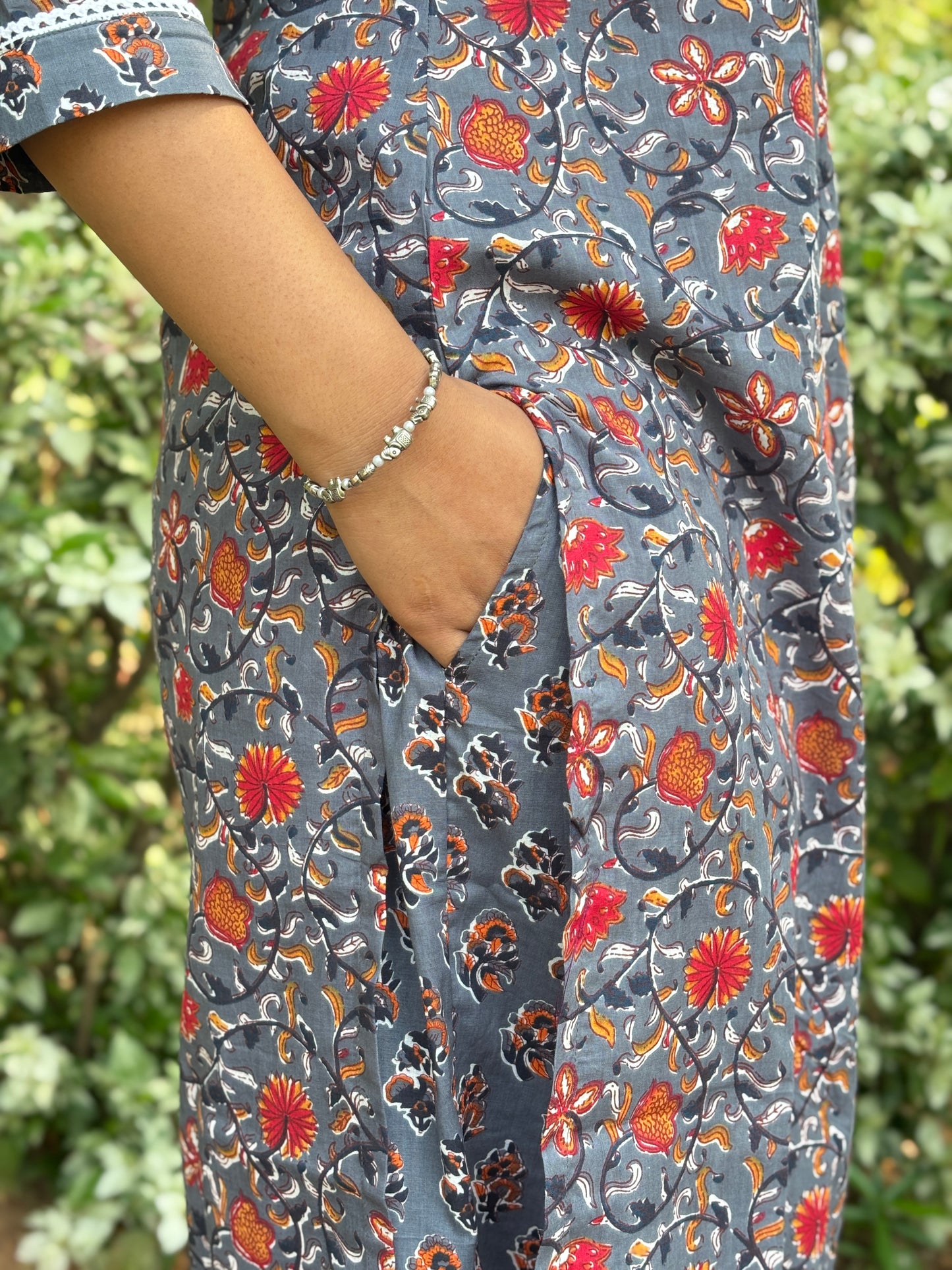 Grey Floral Cord set