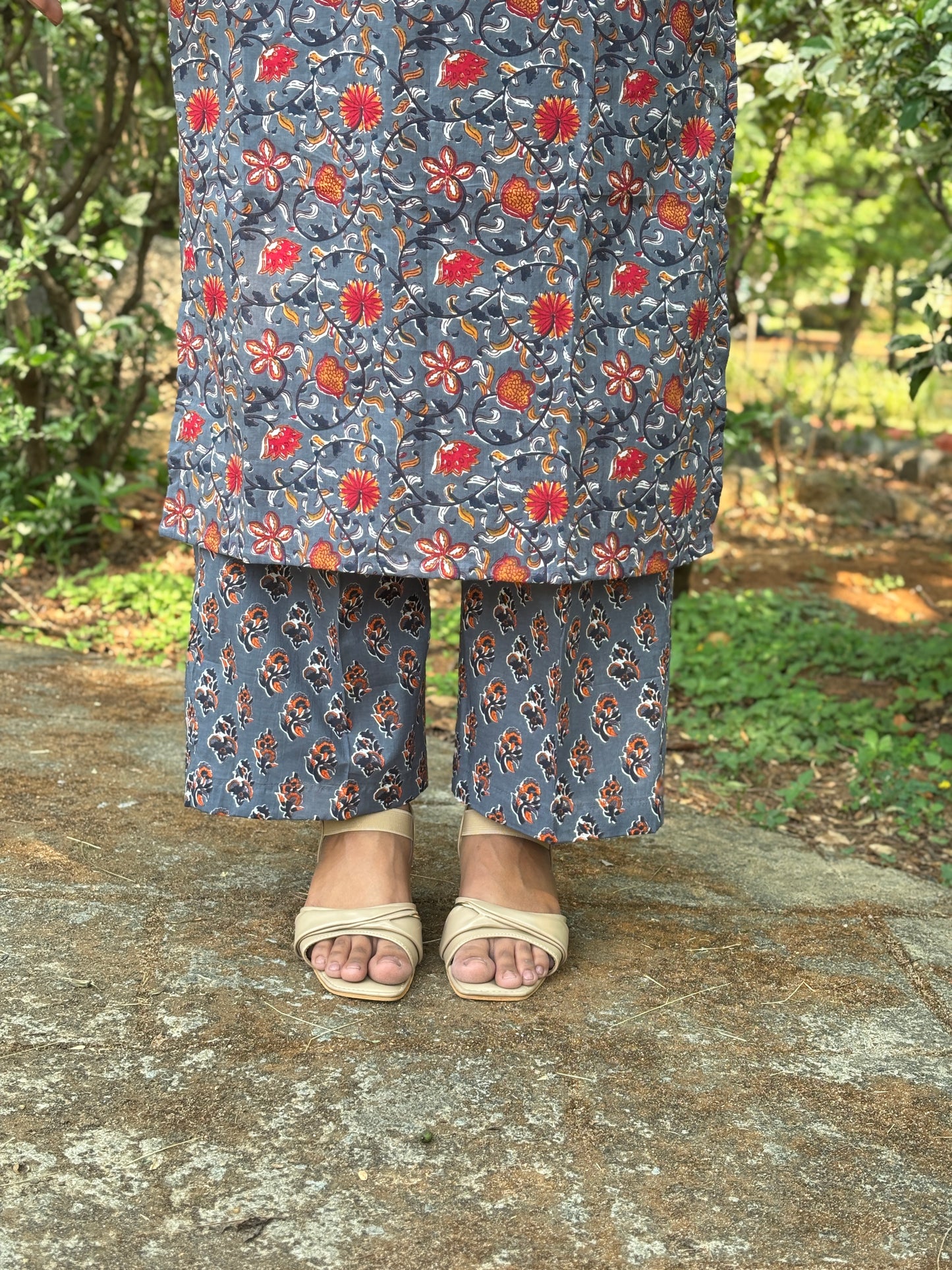 Grey Floral Cord set