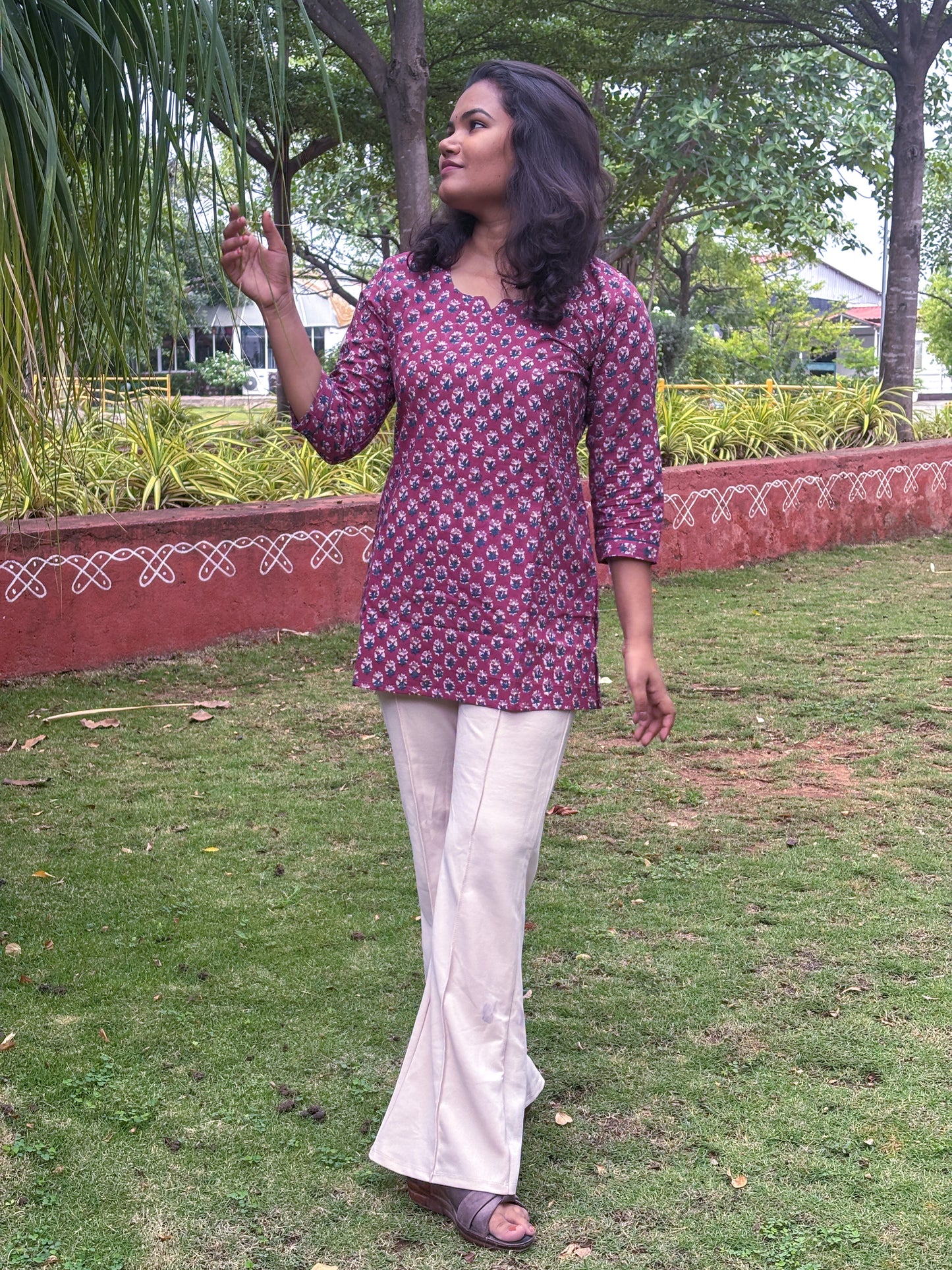 Rosewood Petal Short Kurti