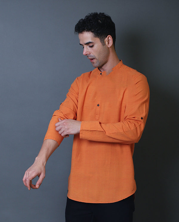 Sunset Orange Short Kurta