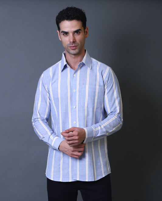 Light Blue Striped Formal Shirt