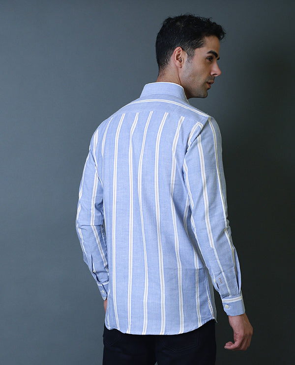 Light Blue Striped Formal Shirt