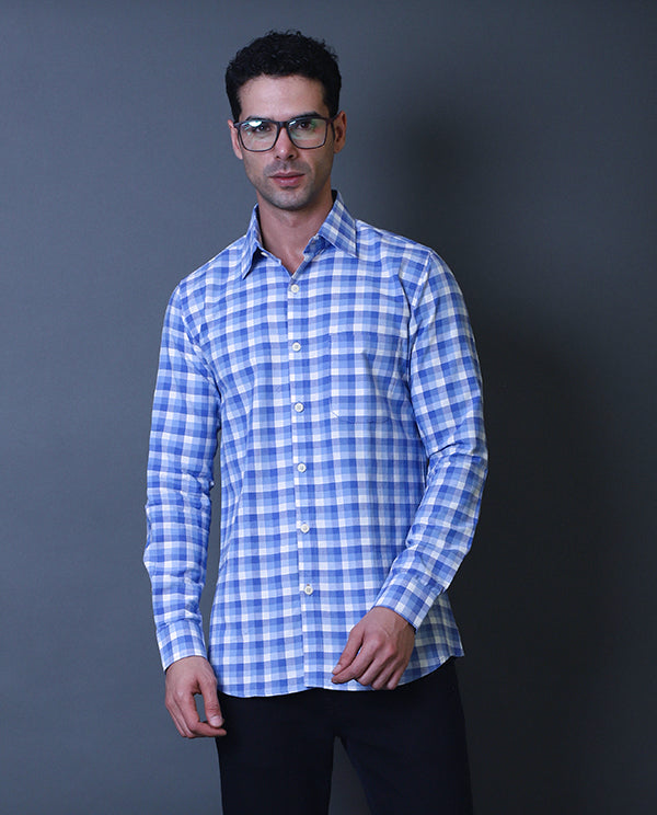 Blue Checks Formal Shirt