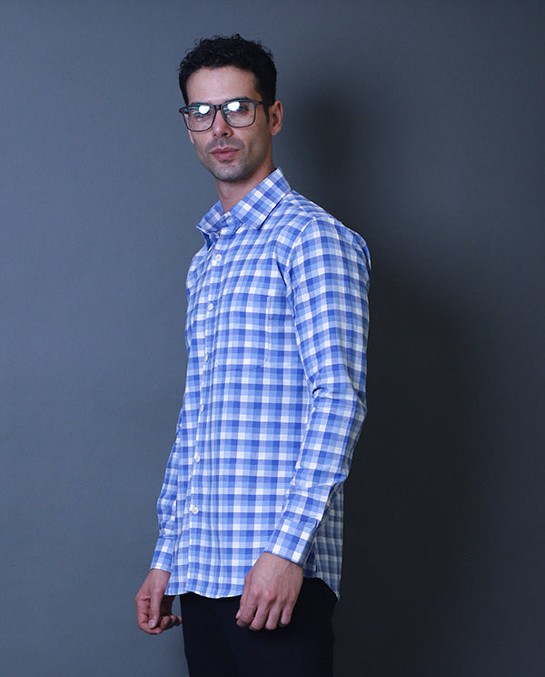 Blue Checks Formal Shirt