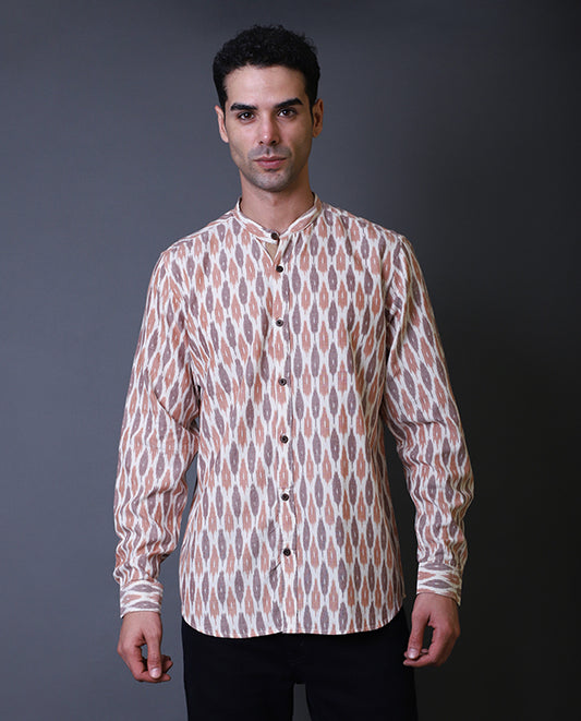 Cream Colored Ikkat Shirt