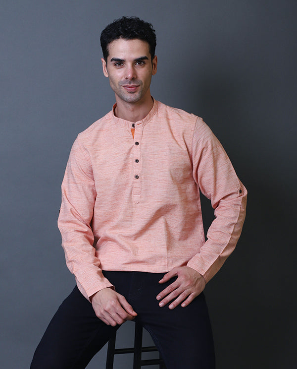 Peach Orange Short Kurta