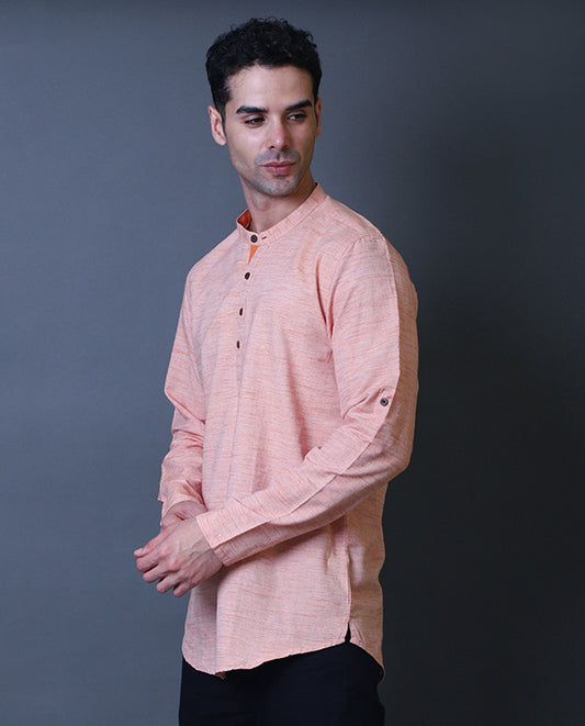 Peach Orange Short Kurta