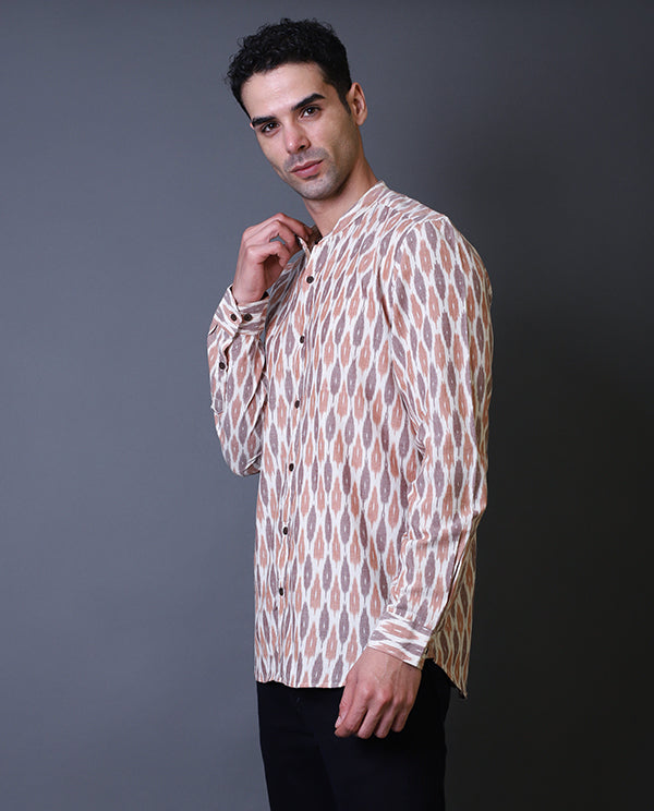 Cream Colored Ikkat Shirt