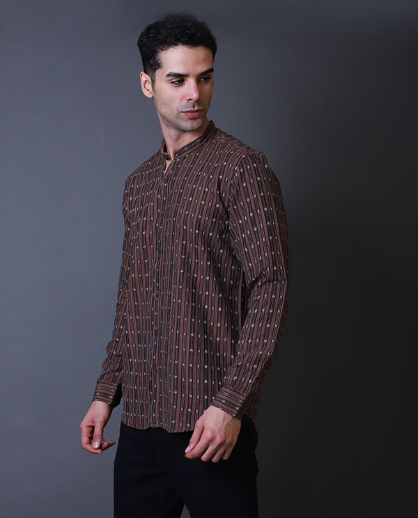 Brown Ikkat Shirt