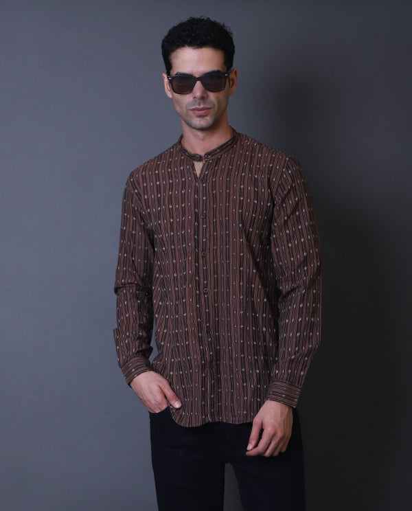 Brown Ikkat Shirt