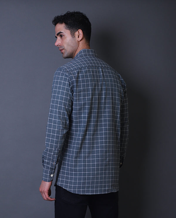 Grey Checks Formal Shirt