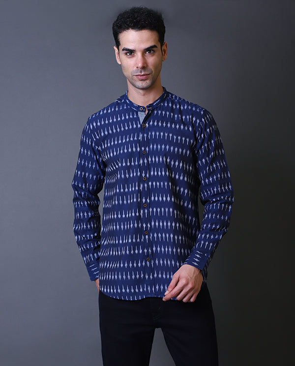 Midnight Blue Ikkat Shirt