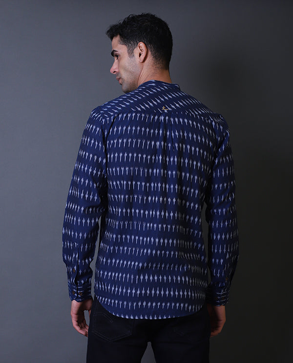 Midnight Blue Ikkat Shirt