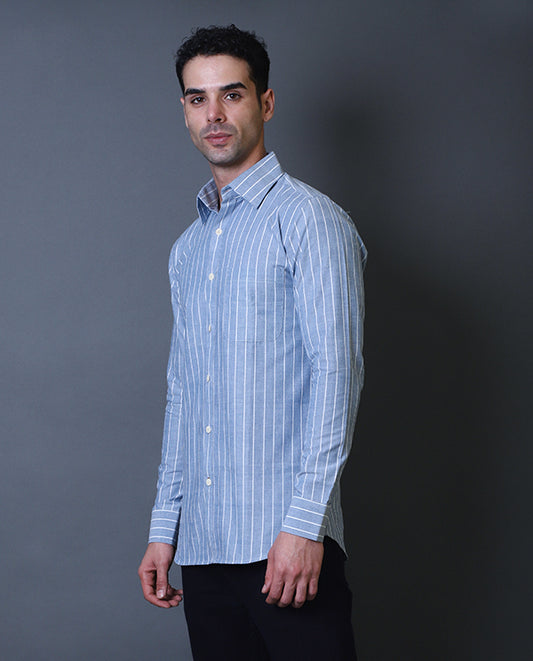 Light Blue Striped Shirt Formal Shirt