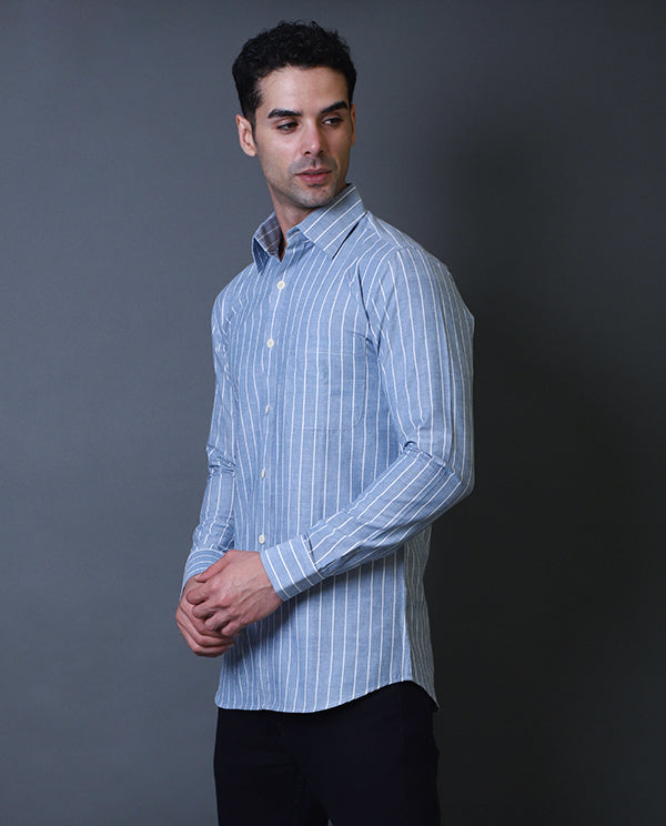 Light Blue Striped Shirt Formal Shirt