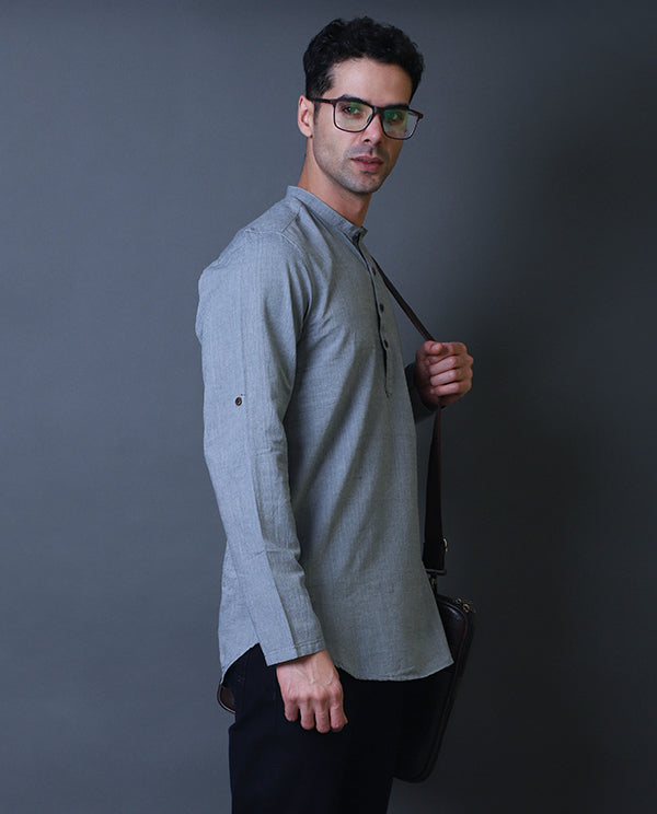 Charcoal Grey Short Kurta