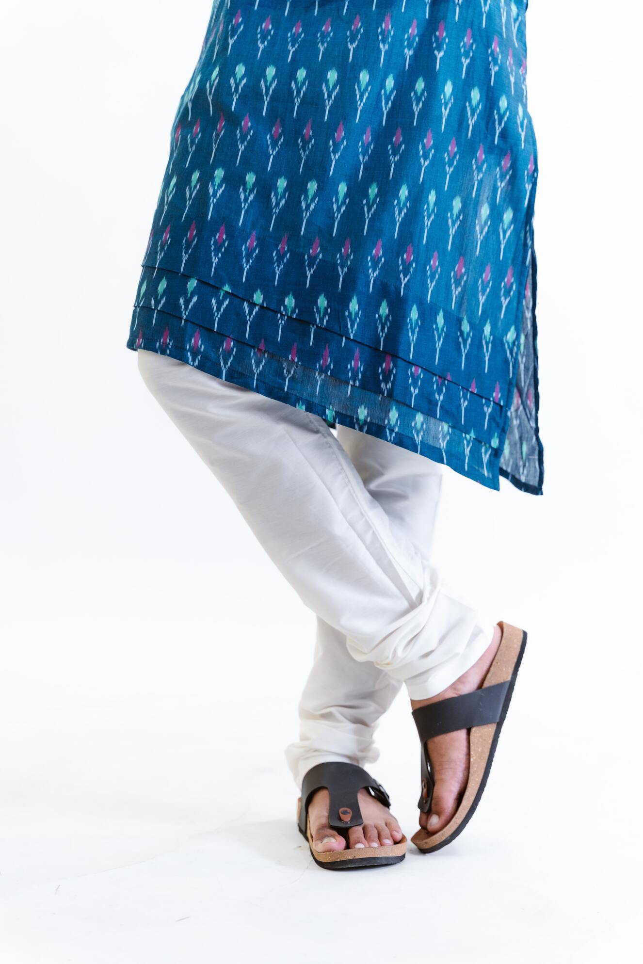 Navy Blue Ikat Kurta