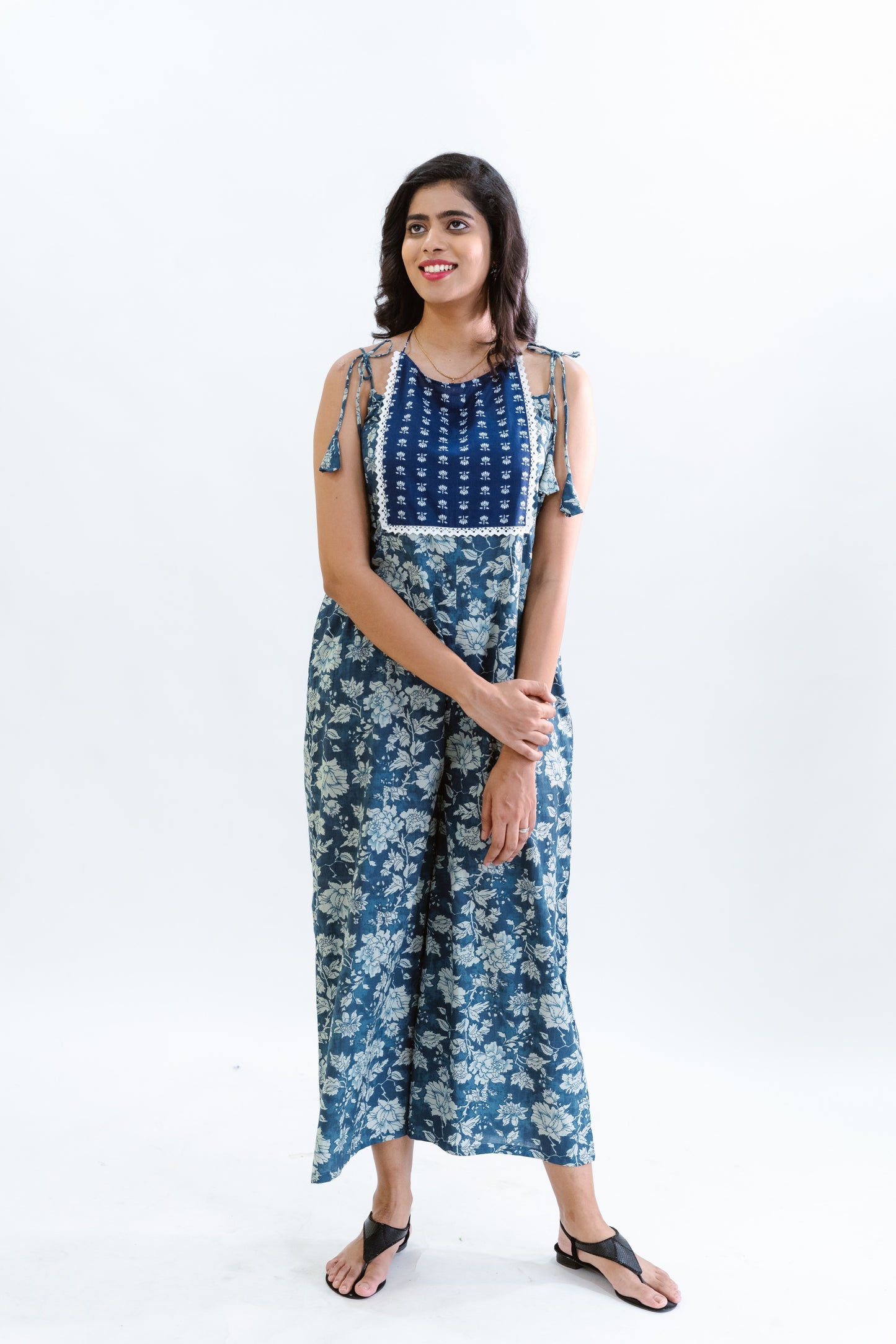 Blue Floral Jumpsuit