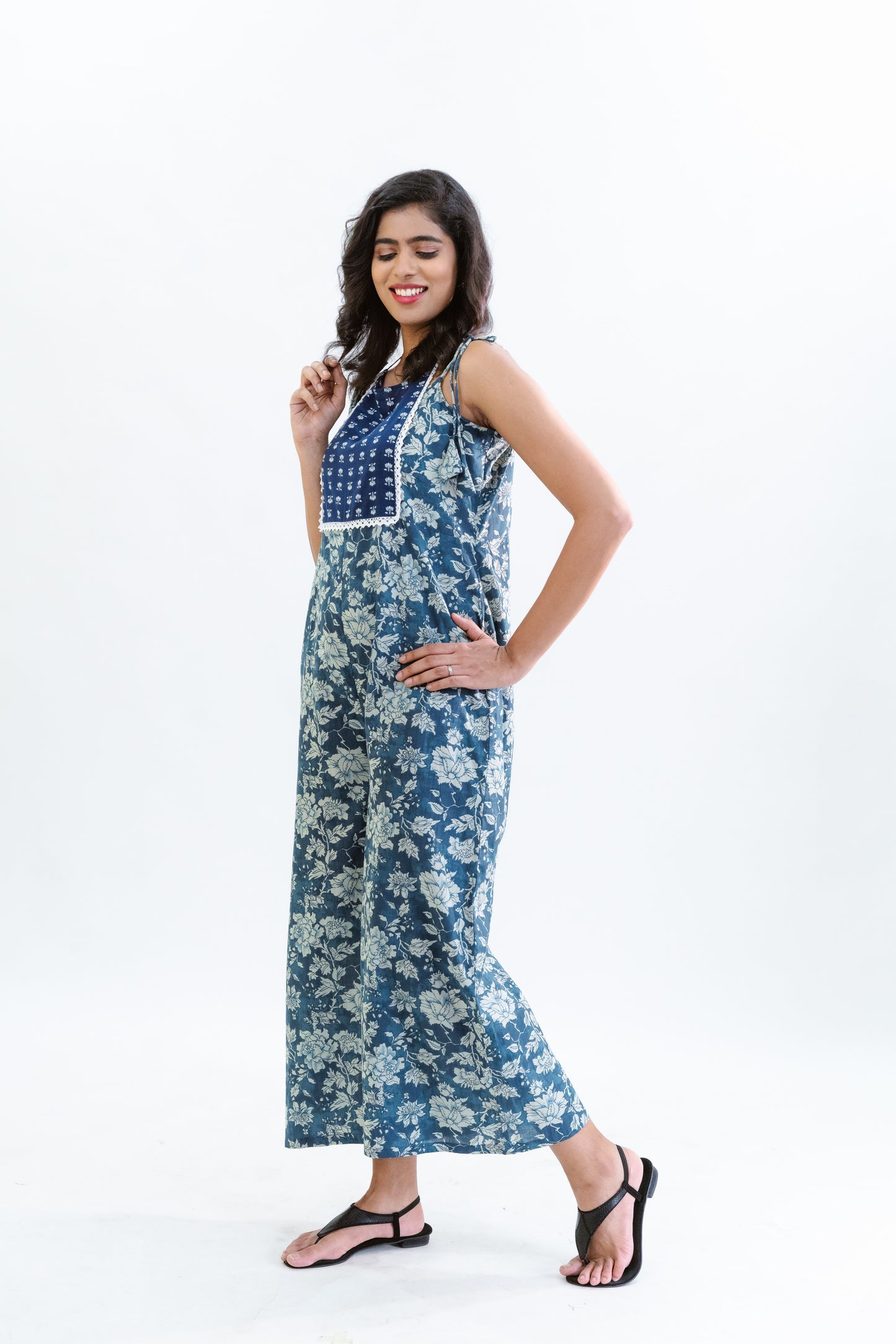 Blue Floral Jumpsuit