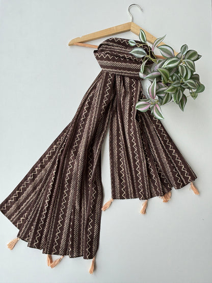Muddy Brown Rhythm cotton Scarf