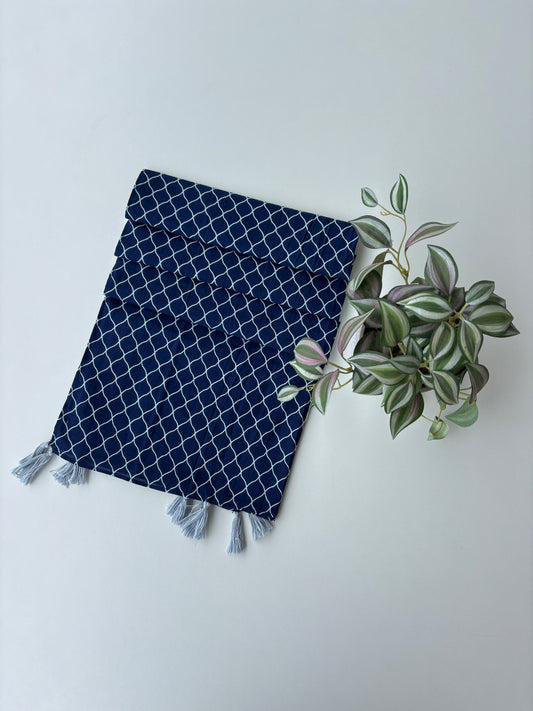 Indigo Lattice cotton Scarf