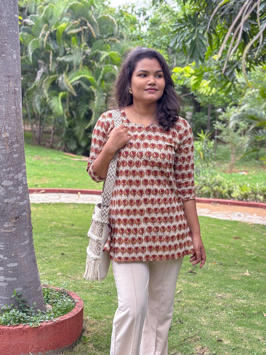 Earth Petal Printed Kurti