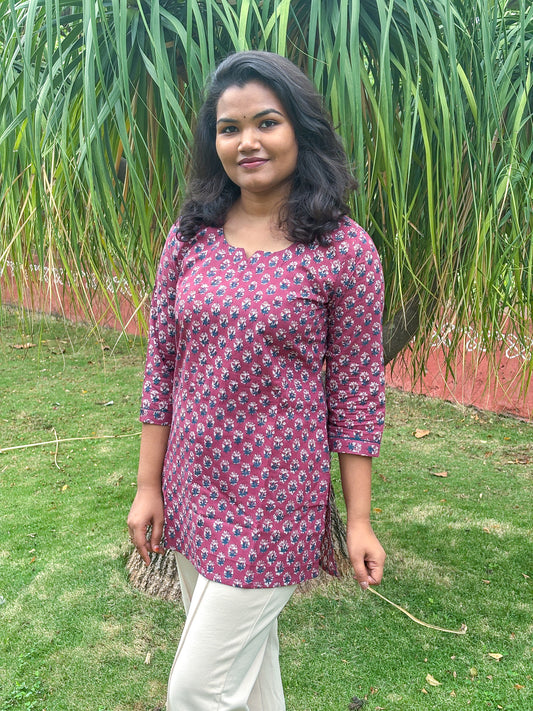 Rosewood Petal Short Kurti
